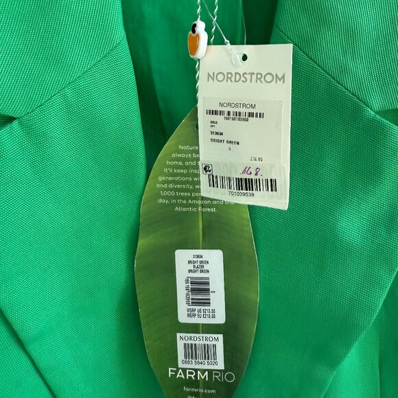 NWT Farm Rio Bright Green Blazer - Picture 4 of 4